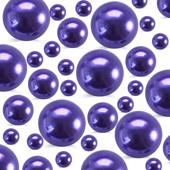 260Pcs Purple Glossy Round Plastic Beads by EGKamhFloatingBeadsPearls
