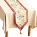 patdrea Designer Idyll Linen Extra Long Table Runner, Vintage Beige Farmhouse by Welcometopatdrea