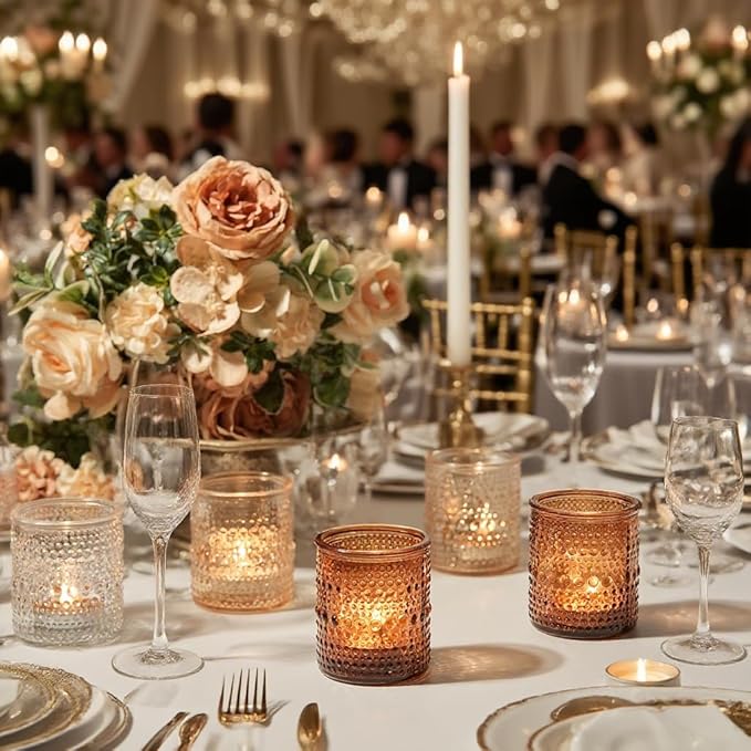 36pcs Amber Votive Candle Holders - Image 2
