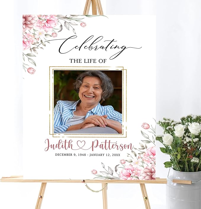 Celebration of Life, Funeral Welcome Sign, Large Memorial Poster, Funeral - Image 3