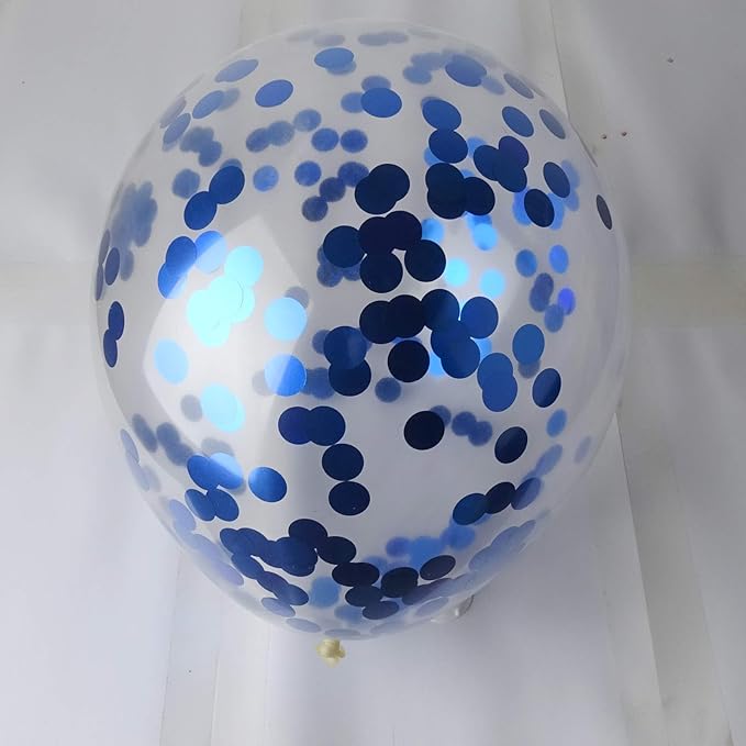 Blue Confetti Balloons 40 pack, 12 inch Transparent Party Balloons - Image 6