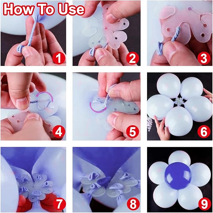 ROYALHOUSE Flower Balloon Clips Flower Shape Balloon Clips Holder 5 Balloon Clip - Image 3