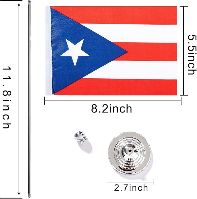 ZXvZYT 2 Pack Puerto Rico flag Puerto Rican Table Flag Small Mini Puerto Rican - Image 2