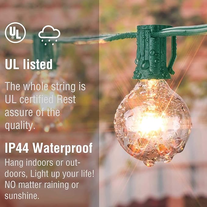 SUNSGNE 25Ft Christmas String Lights, G40 Globe String Light - Image 5