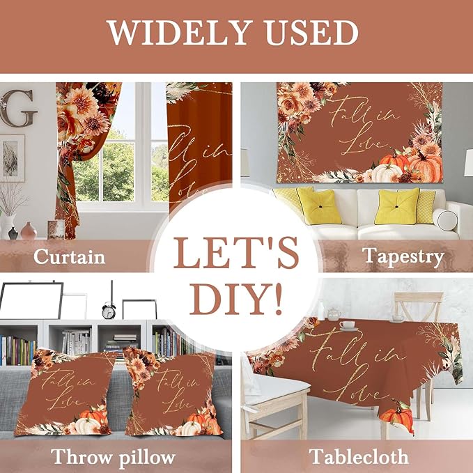 Mocsicka Fall in Love Bridal Shower Backdrop Boho Autumn Leaves Pumpkin Bride - Image 4