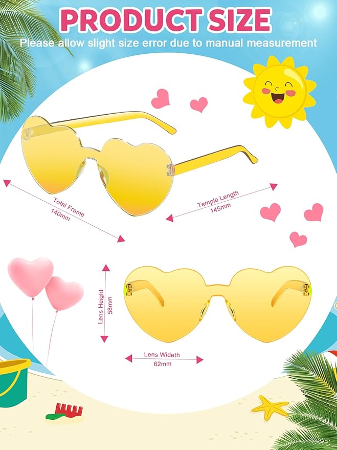 12 Pairs Heart Shaped Sunglasses - Image 2