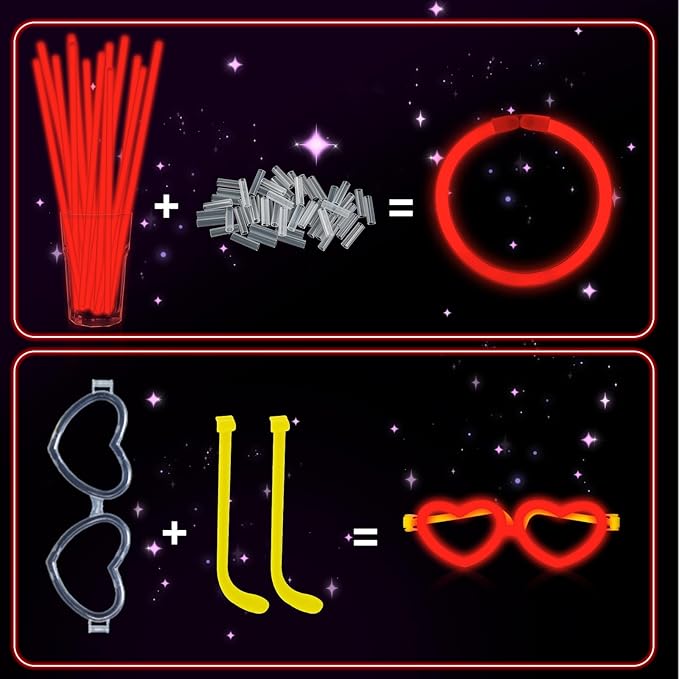 60 Pack 8” Red Glow Sticks Bulk Bright Glow Sticks - Image 3