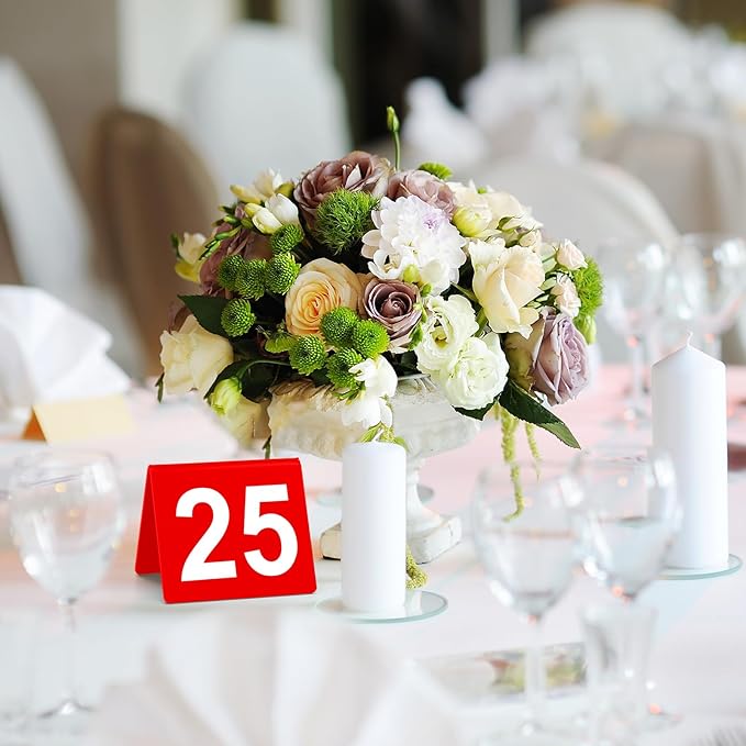 Tuanse Table Numbers 1-25 Acrylic Double Side Numbered Table Tents Plastic - Image 5