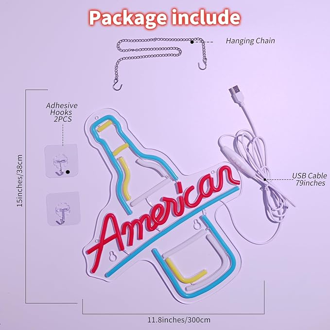 American Beer Neon Sign - Image 6