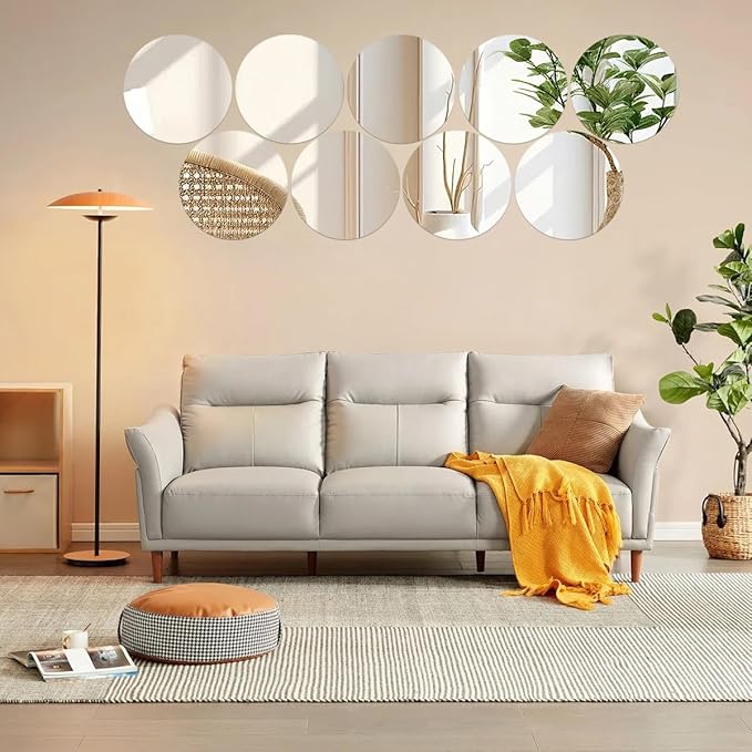 16PCS Acrylic Round Mirrors for Centerpieces Circle Mirror Tiles Candle Plate - Image 7