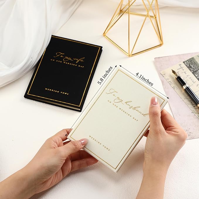 2 Pcs Wedding Vow Books His and Her to Husband Wife Wedding Must Have Registry - Image 2
