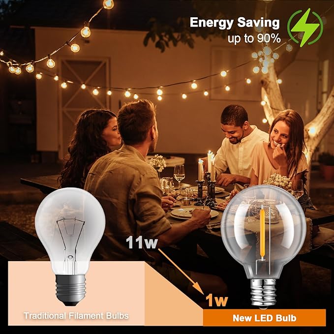 25 Pack Dimmable G40 Led Replacement Light Bulbs, E12 Screw Base Waterproof LED - Image 8