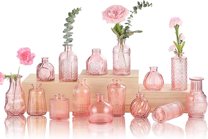Bud Vases for Centerpieces Wedding, Flower Vases in Bulk for Rustic Home Decor by earthgadgets