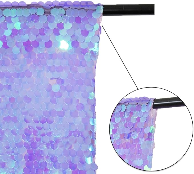 JYFLZQ Lavender Payette Sequin Backdrop Curtains 8ft x 8ft Glitter Shimmer - Image 4