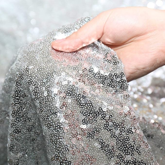 Silver Sequin Backdrop 8FTx8FT 1 Panel Glitter Photo Background - Image 6