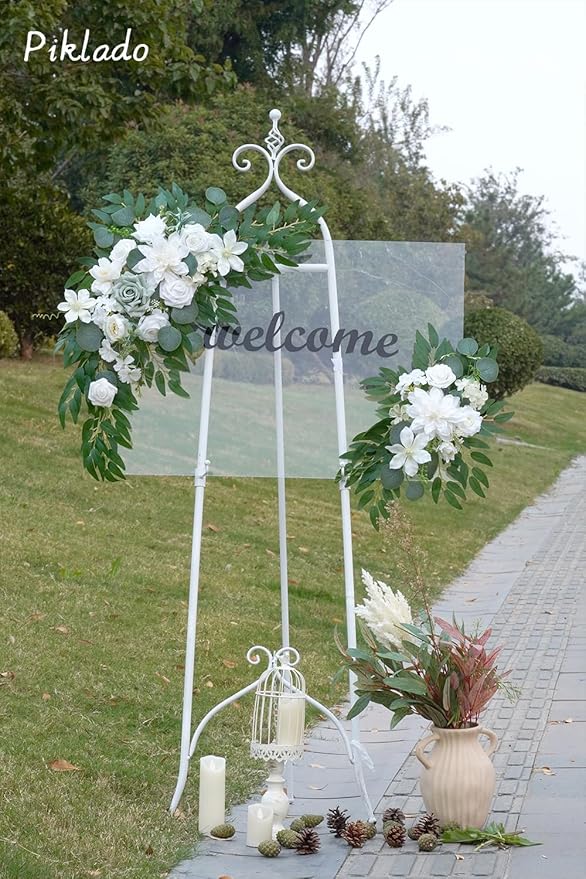 Faux Flower Swag Set of 2 for Wedding Welcome Signs Floral Swag Wedding - Image 4