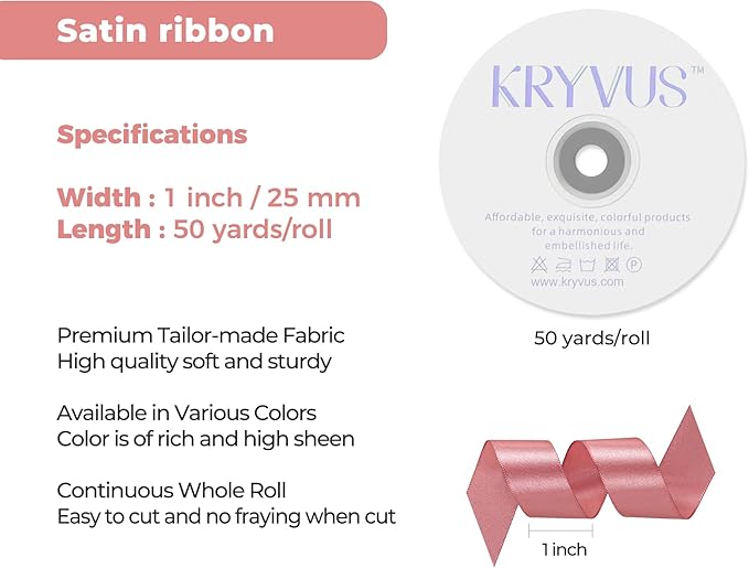 Rose Gold Satin Ribbon 1 inch X Continuous 50 Yards, Single Face Polyester - Image 3