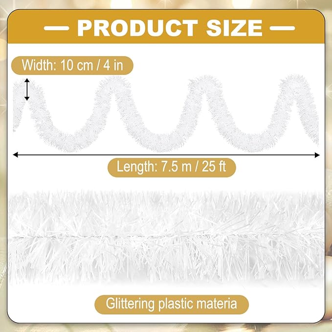 Macaron 25ft Metallic Twist Tinsel Garland - Image 2
