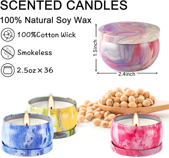 36 Pack Scented Candles Gift Set - Image 6