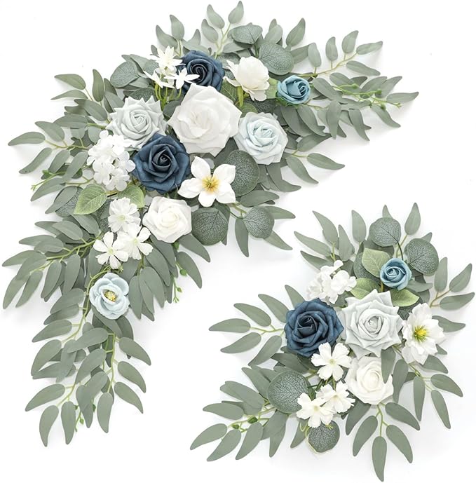 Faux Flower Swag Set of 2 for Wedding Welcome Signs Floral Swag Wedding by Piklado