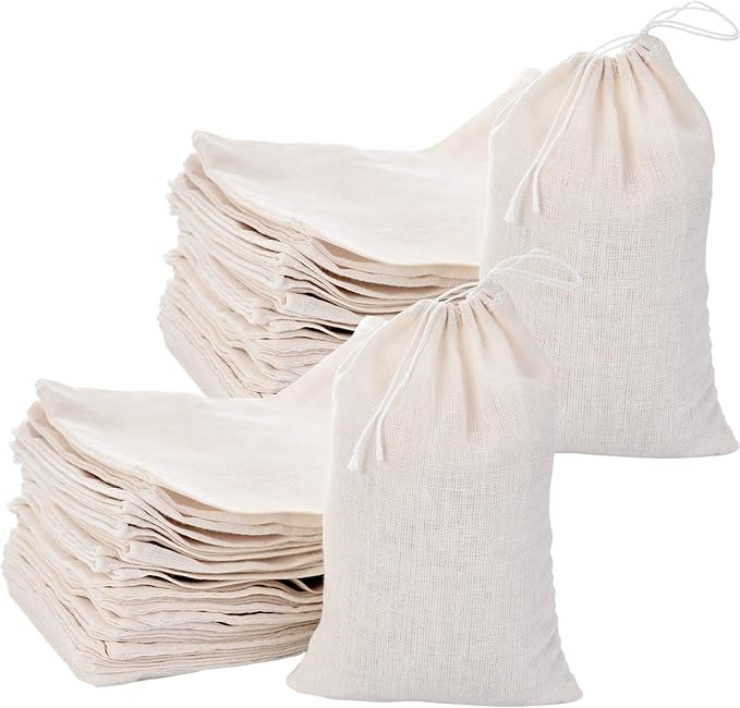 Tatuo 200 Pack Muslin Bags Burlap Drawstring sachet Bags Multipurpose Canvas by Tatuo