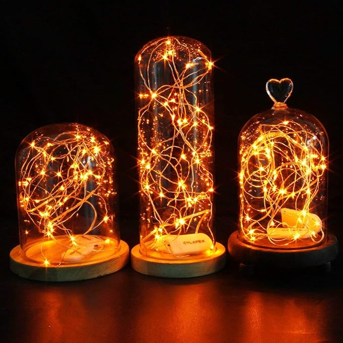 CYLAPEX 12 Pack Orange Fairy Lights String Battery Operated Fairy Lights Starry - Image 6