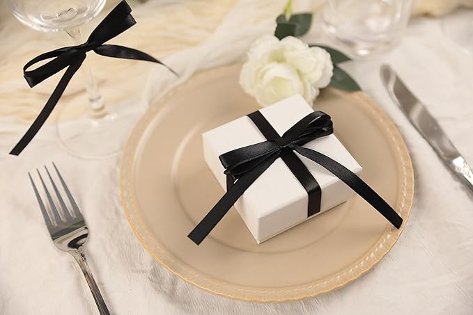 Black Satin Ribbon 3/8 inch X Continuous 100 Yards, Single Face Polyester - Image 5