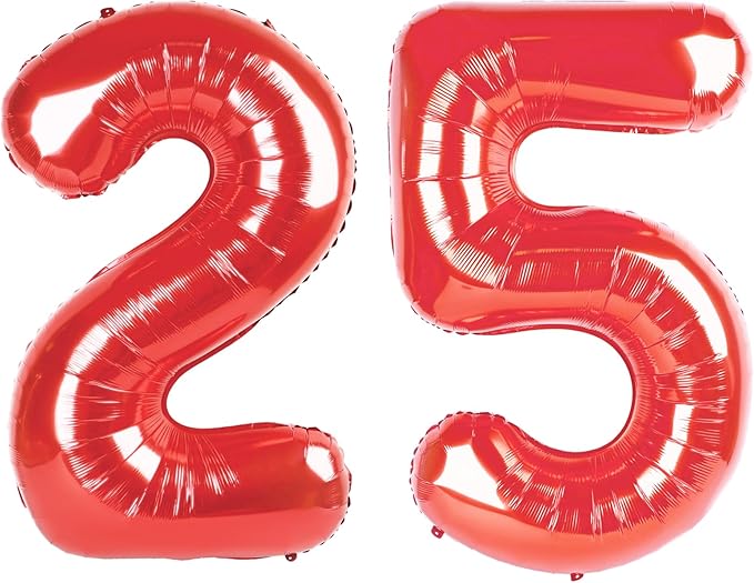 Red Number 25 Balloon by Upgesy