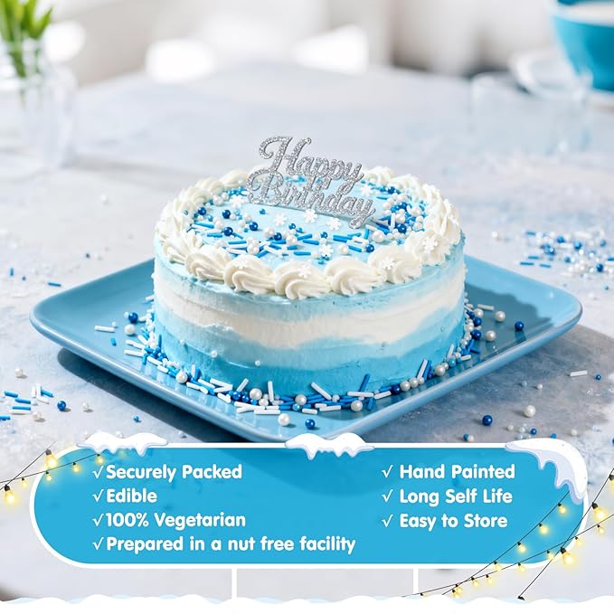 Edible White Snowflake Sprinkles, Snow Block Candy - Image 6