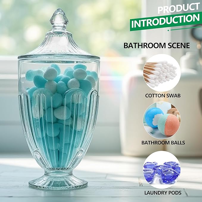 26oz Glass Decorative Candy Jars Clear Cookie Jar Storage Jar - Image 5
