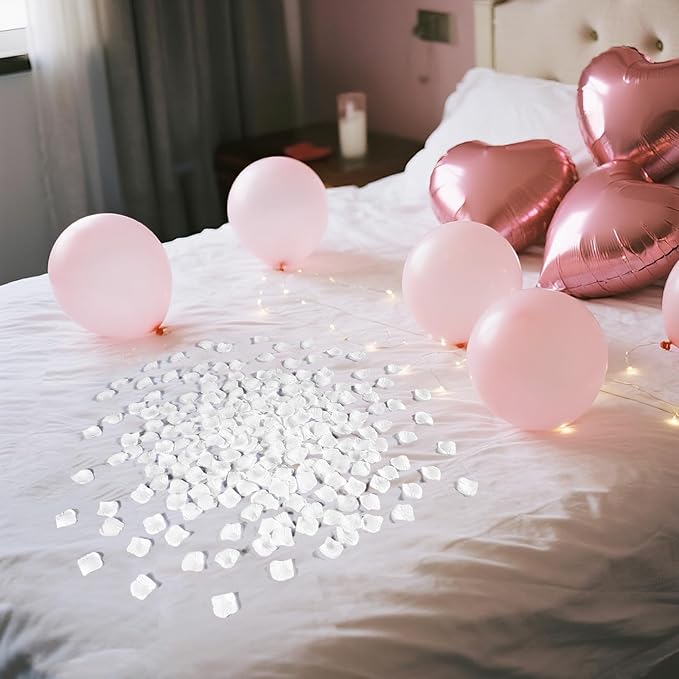 1000 Pcs White Rose Petals Artificial Silk Flower Petals Romantic Decorations - Image 5