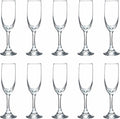 DISCOUNT PROMOS Premiere Champagne Flutes 6.25 oz. Set of 10, Bulk Pack by DISCOUNTPROMOS