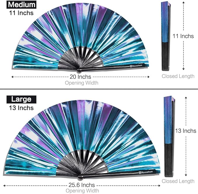 Large Rave Fan, Clack Folding Hand Fan - Image 3