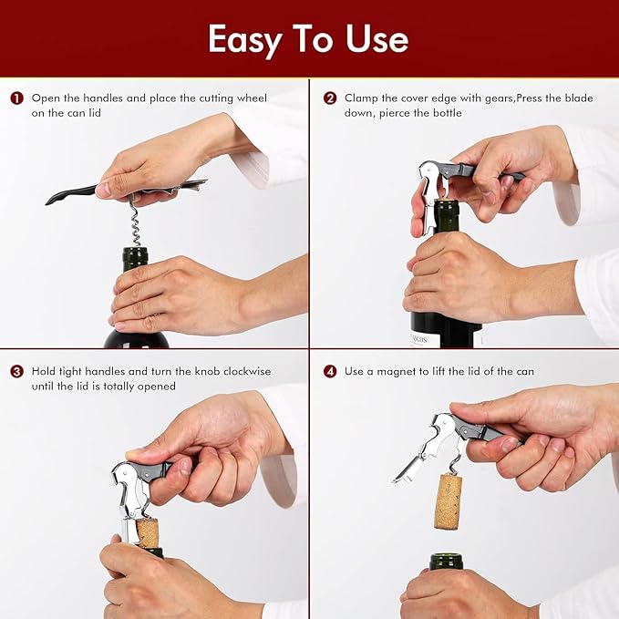 Professional Waiter Corkscrew Wine Openers Set, Upgraded - Image 7