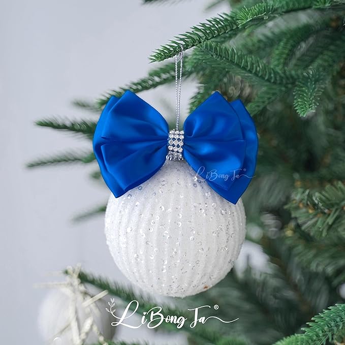 Royal Satin Bows 4'' Premade Blue Ribbon Bow, Gift Bows - Image 7
