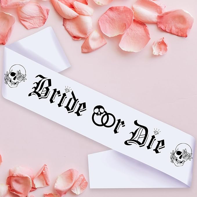 Gothic Bride or Die Sash with Black Printed - Image 8