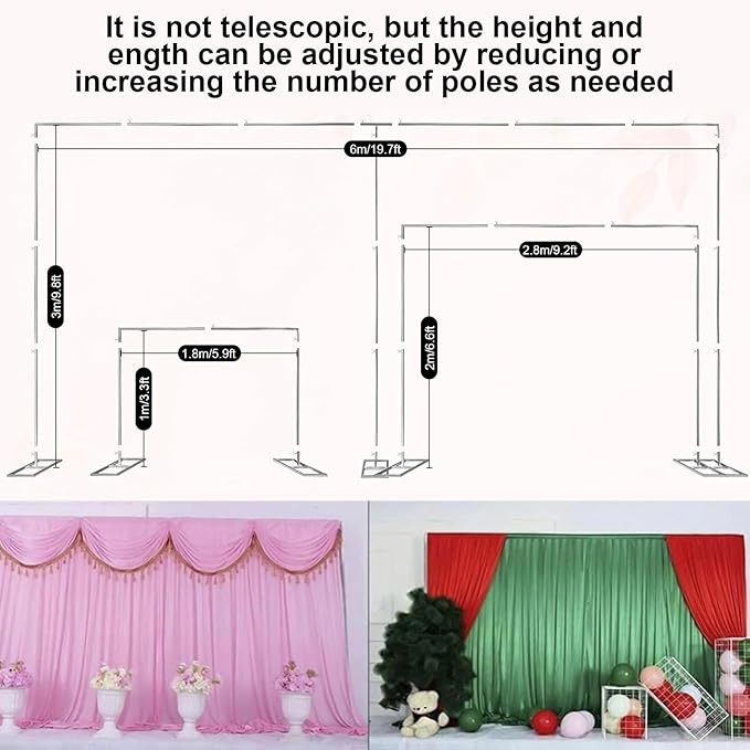 20ftx10ft Backdrop Stand Portable Pipe and Drape Poles Kit - Image 2