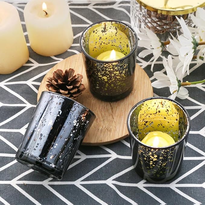 Black Mercury Glass Tea Light Holders Set of 36 - Image 4