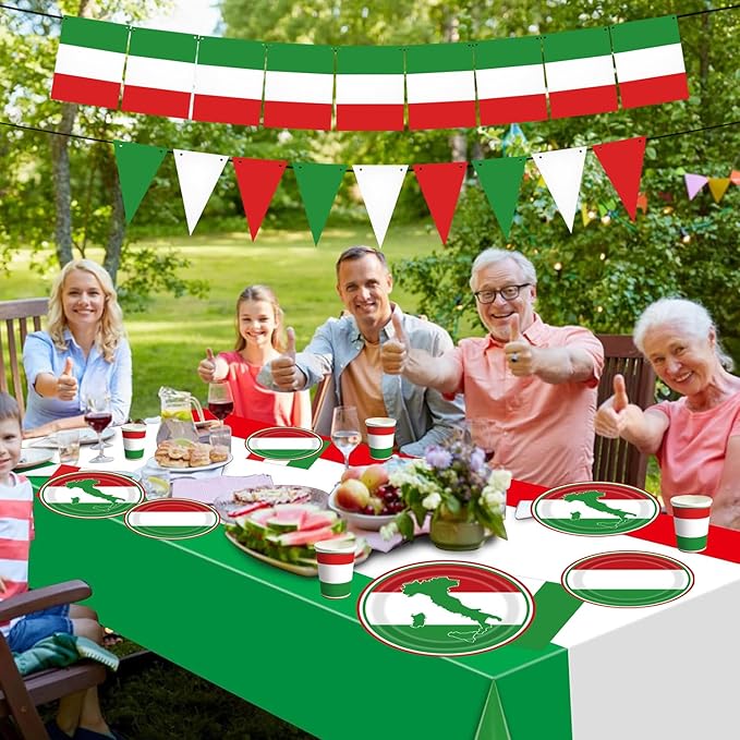 Italian Party Decorations Italy Flag Party Supplies Include Italian Flag Plates - Image 5