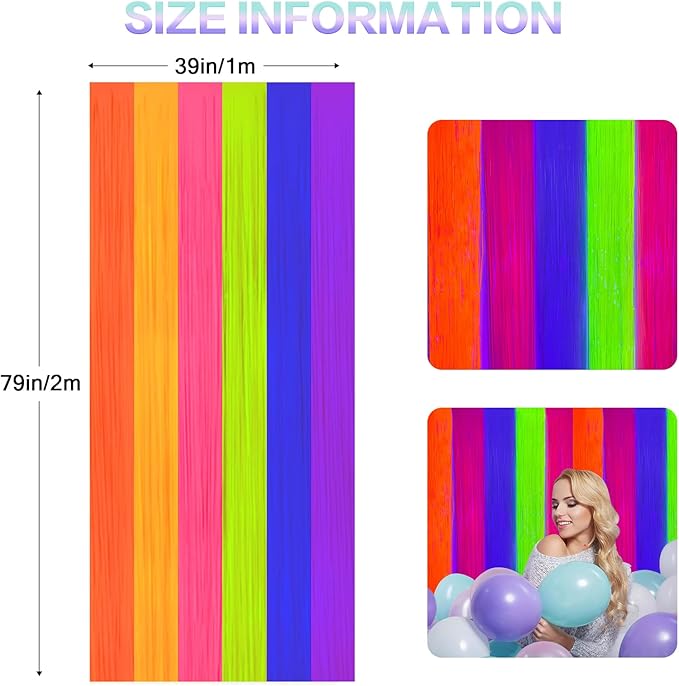 CANREVEL Glow in The Dark Party Supplies, 2 Pack 3.3x6.6 Feet Fluorescent - Image 2