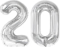 Silver 40 Inch 20 Number Balloons, 20 Decorations by Upgesy