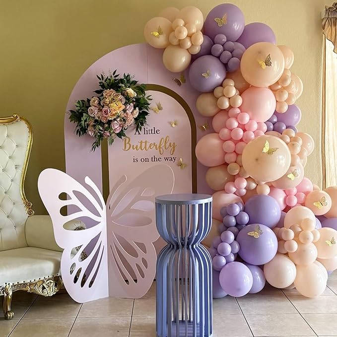 52 PCS 12 Inch Metallic Chrome Pink and Purple Latex Balloons - Image 5