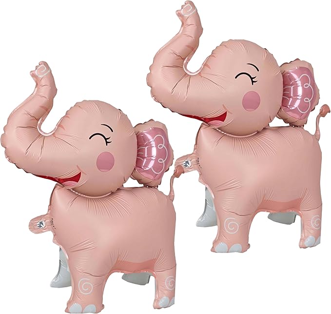 2PCS Matte self-standing elephant animal balloon 3D Jungle Large Elephant Foil by YOIOZAIZAI