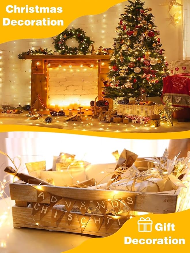 4 Pack Each 33FT 100LED Fairy Lights Battery Operated - Image 5