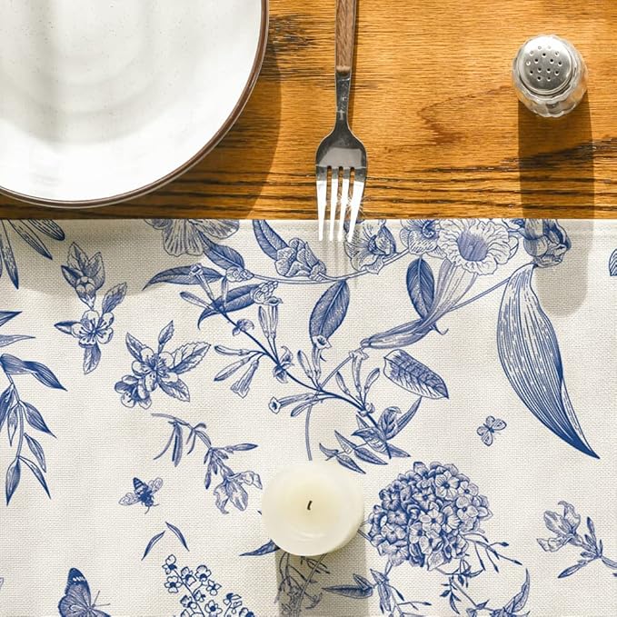 Artoid Mode Monochrome Sketch Birds and Flowers Spring Table Runner, Seasonal - Image 7