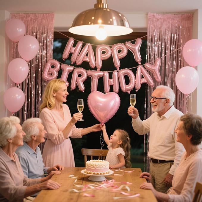 29 Pcs Pink Birthday Party Decorations - Image 5