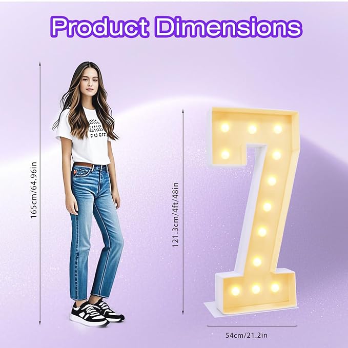4FT Plastic Marquee Numbers 7 - Image 3