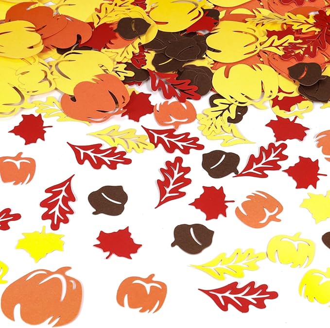 VHUWE Thanksgiving Confetti 200 Pcs, Autumn Fall Confetti, Thanksgiving Maple by VHUWE