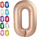 Light Brown 40 Inch 0 Number Balloons, 0 Decorations by Upgesy