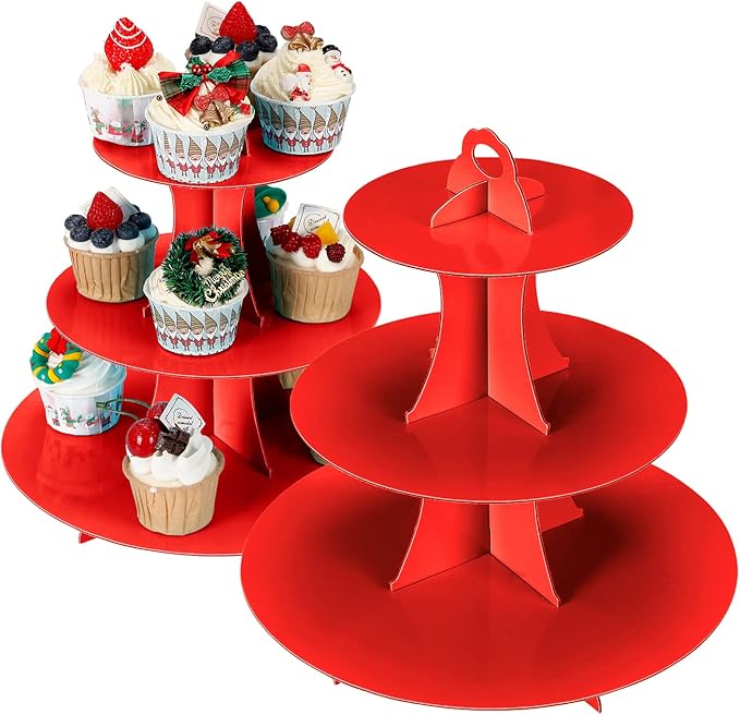 2Pcs 3-Tier Cupcake Stand, Cake Stand holder, Tiered DIY Cupcake Stand Tower by funnytrendypartysupplies